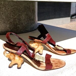 RAMON TENZA ,Size37 shoes Size  Made in Spain, Leather ,bone , handmade ,0\p 690